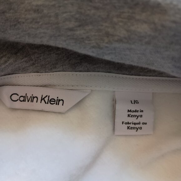 Calvin Klein White and Gray Block Coloring Hoodie Sweatshirt Men’s Size L - Picture 3 of 16
